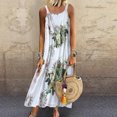 thumbnail image 1 of EGNMCR Robes d'Été Femmes Tendance 2024 Femmes Vintage Sans Manches Grande Taille Bohème à Imprimé Floral Robe Maxi, 1 of 9
