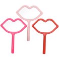 thumbnail image 1 of Shisuyan 3Pcs Hand Mirror Salon Hairdresser Hand Held Lips Shaped Mirror Multi-Function Travel Makeup Mirror, 1 of 8