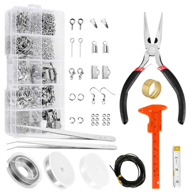 Kit de Fournitures pour Fabrication de Bijoux 10 Compartiments Kit de Réparation de Collier, Boucles d'Oreilles, Bracelet