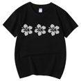 thumbnail image 5 of WEIYLL T-Shirt pour Filles Imprimé Floral Col Rond Manches Courtes Décontracté Doux pour Enfants 5-6 Ans, 5 of 5