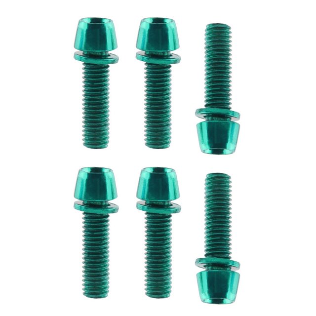 S SERENABLE 6Pcs Bike Stem Screws Bolts Kit Bicycle Disc Brake Screws for Riding Cycling Green