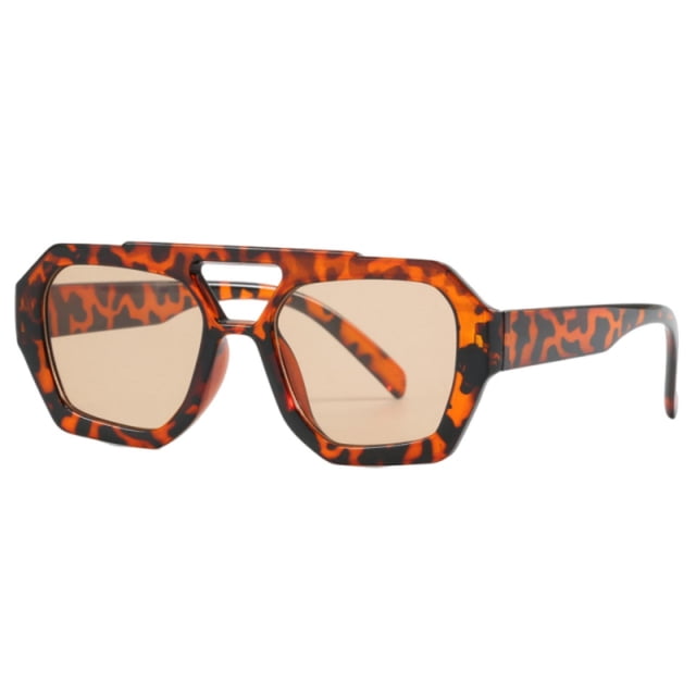 Lunettes de Soleil Rétro des Années 70 Monture Hexagonale Carrée Design à Double Pont pour Lunettes de Cyclisme