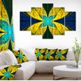 thumbnail image 1 of Bright Yellow Blue Fractal Flower - Floral Canvas Art Print, 1 of 4