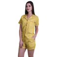 thumbnail image 3 of Moomaya Cotton Shorts Pj Set For Women Notch Collar Short Sleeve Nightdress, 3 of 6