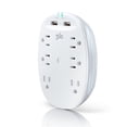 thumbnail image 2 of 360 Electrical Studio2.4 6 Outlet Surge Protector with 2 x 2.4 Amp USB Ports - White, 2 of 2