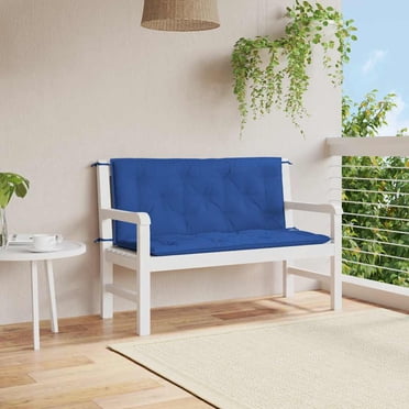 vidaXL Indoor/Outdoor Bench Cushions 2 pcs, Non-slip, Water-Repellent, Blue 47.2"x19.7"x2.8"