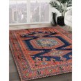 thumbnail image 3 of Ahgly Company Tapis d'Intérieur Lavables à la Machine, Tapis de Safran Rouge Traditionnel, Carré de 6', 3 of 7