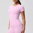 thumbnail image 4 of Yuyuzo Womens Workout Tops Short Sleeve Yoga Running Cropped Basic Tees Crewneck Athletic Tight T Shirts, 4 of 6