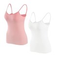 thumbnail image 1 of Timegard Camisoles pour Femmes 2 Pcs avec Soutien-Gorge Intégré Col Rond Bretelles Spaghetti Ajustées Douces Maillots de Corps Décontractés Hauts de Pyjama, 1 of 5
