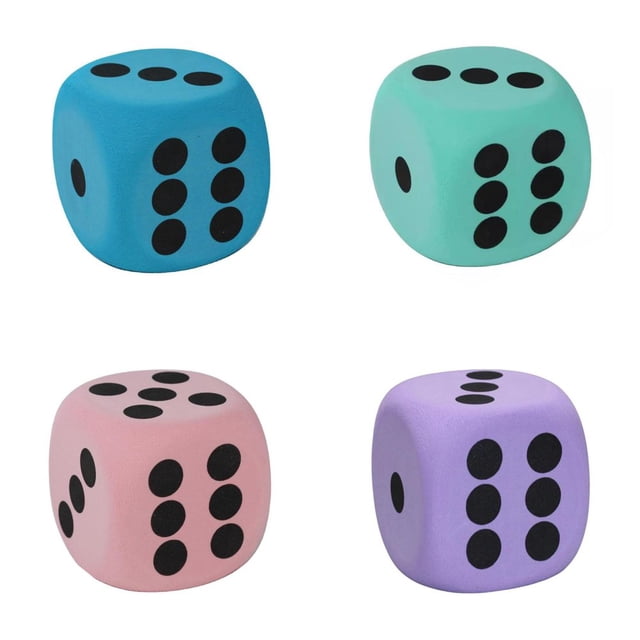 SUTENGDA 6PCS Large Foam Dice Color Foam Dice 3.15 Inches Big Dice for Building Educational Math Teaching Pastime Party 6 Foam Dice Anxiety Dice for Stress