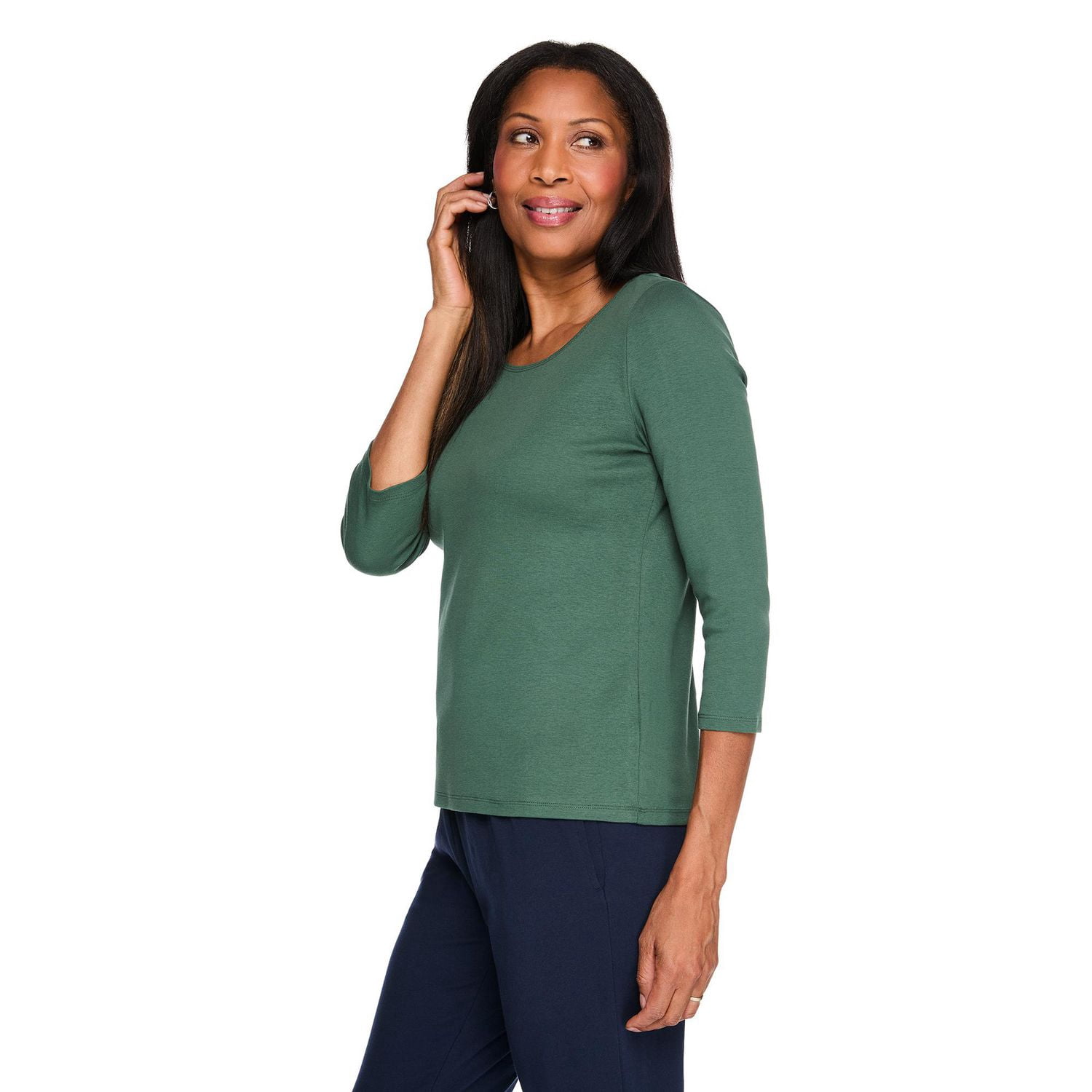 T-shirt à encolure dégagée Karen Scott pour femmes