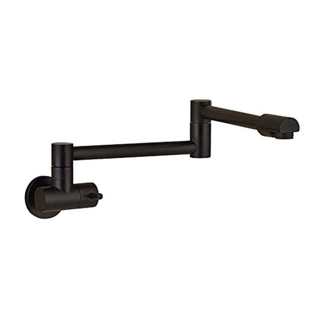 Pot Filler Double Joint Spout Folding Stretchable Swing Arm Wall Brass Kitchen Faucet Single Hole Two Handle Kitchen Sink Tap ,High Water Flow Rate