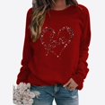 thumbnail image 1 of Meichang Hauts à Manches Longues pour Femmes Printemps Chemises de la Saint-Valentin Hauts Mignons Imprimé Cœur T-Shirts Col Rond pour Femmes, 1 of 3