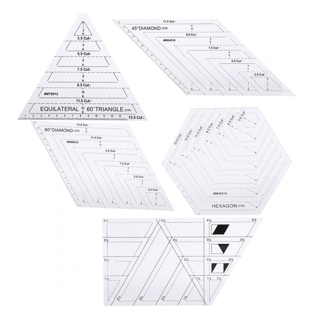 LHCER 5 Pcs Règle de Patchwork Manuel Pratique, Outils de Couture Durables DIY, Conception de Vêtements pour Peinture