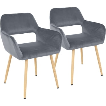 Chaises de Salle à Manger Chaise de Salle à Manger Chaise de Cuisine de 2 Chaises Latérales en Métal Chaises Latérales avec Accoudoirs Ensemble de 2 Pieds en Métal pour Maison Cuisine Chambre Salon, Gris