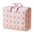 thumbnail image 3 of FEOLGEHLY Large Capacity Household Thick Non-Woven Storage Bags for Clothes, Floral Pattern Foldable Quilt Organizer & Moving Packing Tote, Heavy-Duty Luggage Bag Moving Bag Travel Bag, Pink, 3 of 7