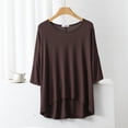 thumbnail image 1 of AherBiu T-Shirts pour Femmes à Col Rond, T-Shirts de Pyjama Amples, Été, Légers, Doux, Tunique à Manches Courtes, Hauts, Couleur Unie, 1 of 3