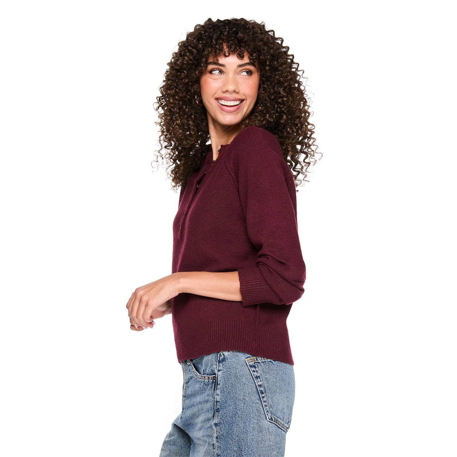 George Women's Long-Sleeve Henley Sweater
