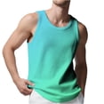 thumbnail image 3 of Sentmoon Mens Tank Tops Summer Sleeveless Crew Neck Muscle Shirts for Men Gradient Color Loose Fit Plus Size Bodybuilding Workout Clothes Beach for Casual Streetwear Mint Green L, 3 of 8
