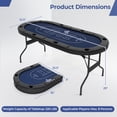 thumbnail image 3 of Gymax 8 Player Foldable Poker Table Portable Folding Texas Holdem Table w/Padded Rail Blue, 3 of 10