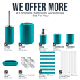 thumbnail image 2 of Clara Clark Bathroom Accessory Set, Teal Blue Bathroom Décor with Toothbrush Holder Set, Bathroom Curtains Shower Set, Bath Rug Set Included, 2 of 7