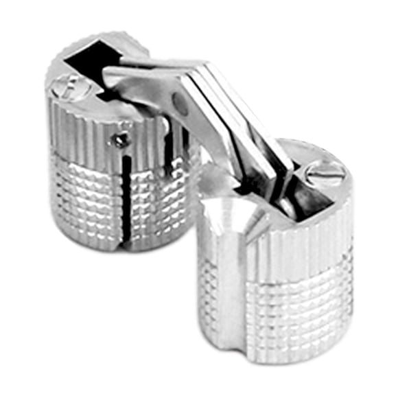 One-Way Copper Concealed Barrel Hinge, Brass Cabinet Hinges, 180° Opening Hidden Hinge for Diy Wooden Doors, Jewelry Box, Furniture, 0.4In (Silver2)