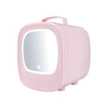Tnarru Mini Refrigerator, 6L with Lighted Makeup Mirror, Mini Skincare Fridge, Compact Refrigerator for Food,Personal Refrigerator Pink Car Home Use