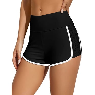 Charmo Womens Boyleg Swim Shorts High Waisted Tummy Control Sporty Swim Bottoms