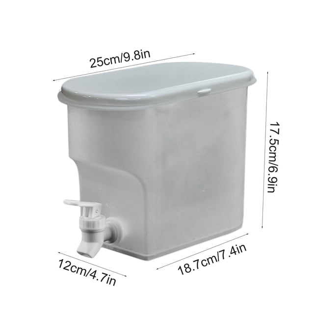 3.5L/1 Gallon Beverage Dispenser BPA-Free Water Jug with Spigot, designed for serving cold drinks like iced tea, lemonade, and infused water. Made of BPA-free plastic, it measures 10x7 inches, fits refrigerator shelves, and features a built-in spigot for easy dispensing. Ideal for BBQs, picnics, parties, and serveware needs.
