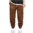 thumbnail image 2 of RXIRUCGD Pantalon Cargo Décontracté Sportif Multi-Poches Tendance Mode Homme, Marron, Taille : TG, 2 of 6