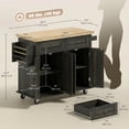 thumbnail image 3 of HOMCOM Modern Rolling Kitchen Island Cart with Drawers, Spice Rack, 3 of 10