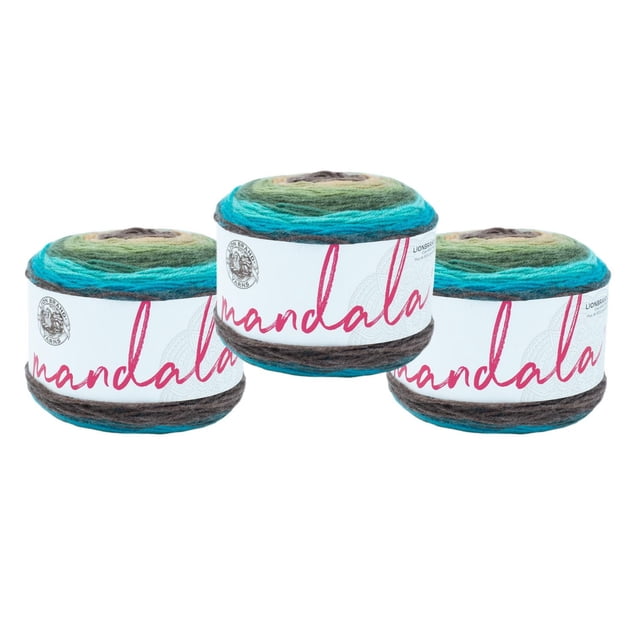 Lion Brand Yarn Mandala Multicolor Light DK Acrylic 3 Pack Yarn