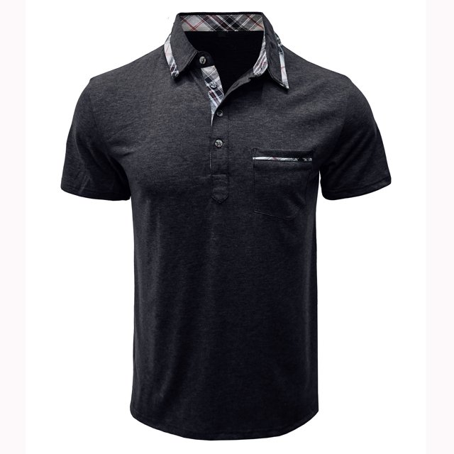 HKEJIAOI Chemise Blouse Homme Décontractée Mode Manches Courtes à Carreaux Col Rabattu à Boutons