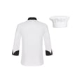 thumbnail image 2 of Aislor Unisex Chef Coat Men's Long Sleeve Chef Jacket with Chef Hat Restaurant Kitchen Cooking Chef Top Uniform White XXL, 2 of 7