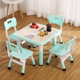 thumbnail image 2 of Kids Table and Chairs Set, Height Adjustable Desk with 4 Seats for Ages 2-10,Arts & Crafts Table,Graffiti Desktop, Non-Slip Legs, Max 300lbs, Children Multi-Activity Table for Classrooms,Daycares,Home, 2 of 8