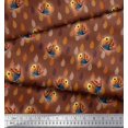 thumbnail image 3 of Soimoi Modal Satin Fabric Feather & Bird Cartoon Print Fabric by The Yard 42 Inch Wide, 3 of 3