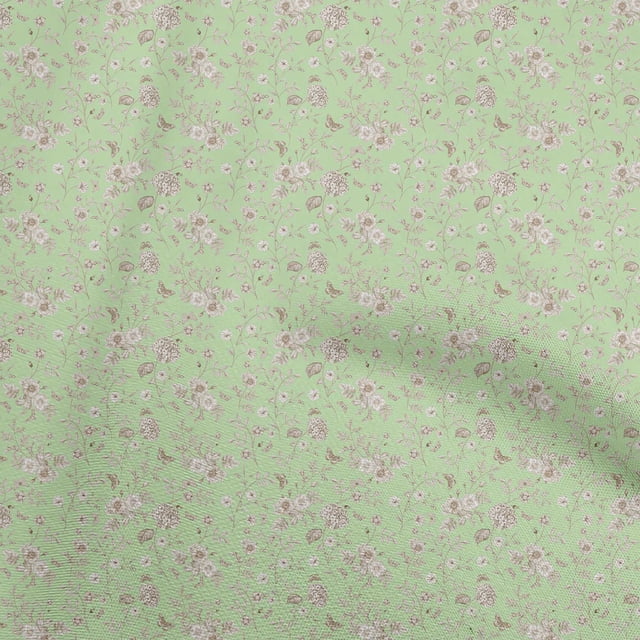 oneOone Polyester Spandex Light Green Fabric Baroque Craft Projects Decor Fabric Printed By The Yard 56 Inch Wide