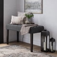 thumbnail image 4 of CorLiving California Fabric Upholstered and Tufted Entryway Accent Bench with Wood Legs, 4 of 7