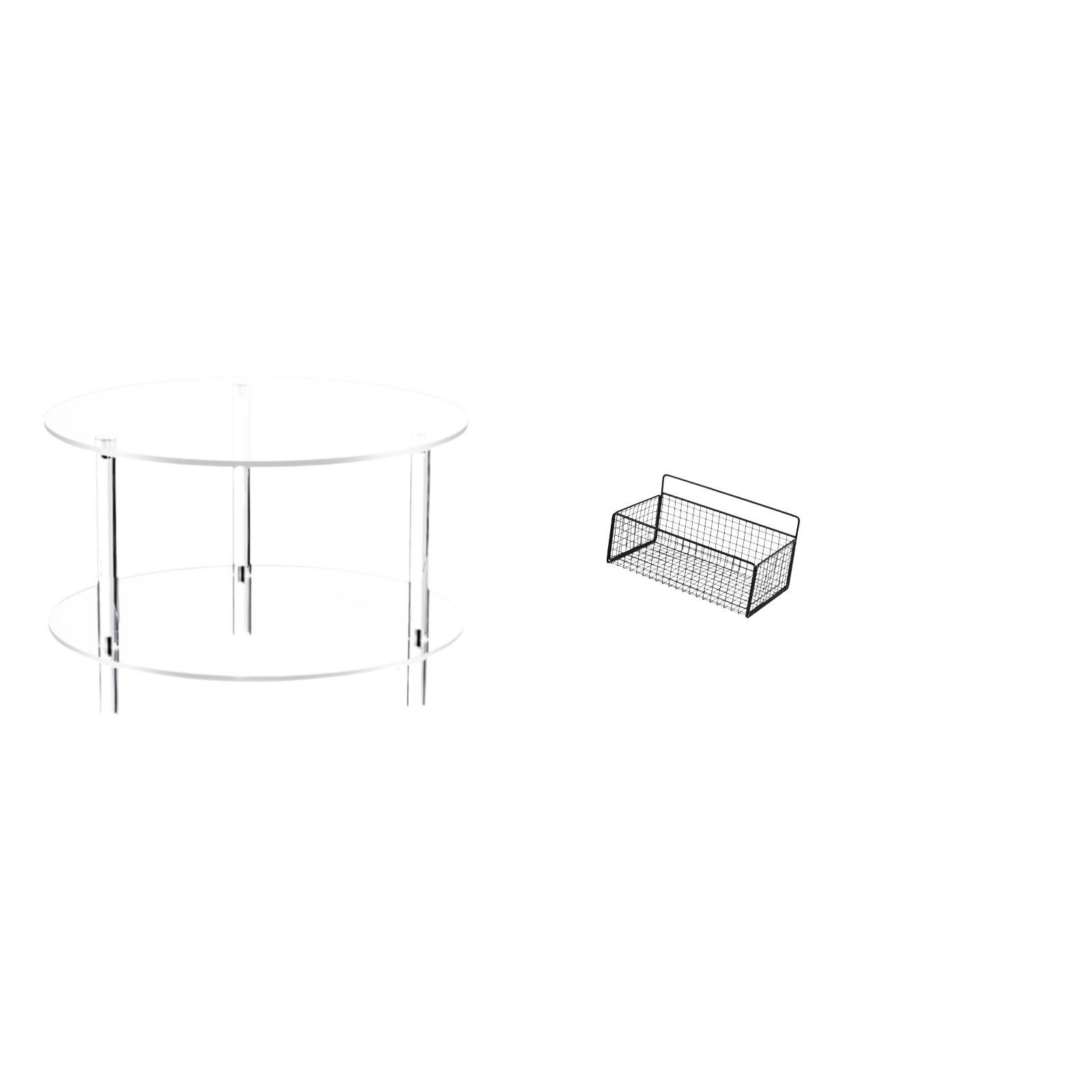 Tnarru Acrylic Compact Nightstand Table for Living Room Bedside Easy Assembly Clear End Table Furniture Home Bathroom Drink