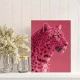 thumbnail image 2 of Pink Leopard Portrait Canvas Wall Art 15.75x11.81 Inches, 2 of 8