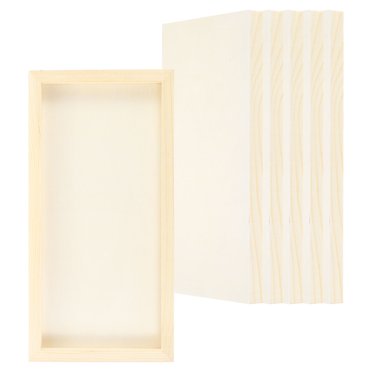 Uxcell Panneau de Bois 6"x12 Pouces, 6 Pcs Panneau de Peinture en Toile de Bois Carré Non Fini, Couleur Bois