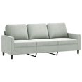 thumbnail image 2 of vidaXL 2 Piece Sofa Set with Cushions Light Grey Velvet, 2 of 4
