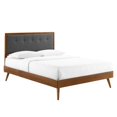 thumbnail image 1 of Modway Willow King Wood Platform Bed with Splayed Legs in Walnut/Charcoal, 1 of 6