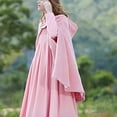 thumbnail image 4 of Womens Cape Hooded Cardigans Fahsion Cloak Long Poncho Solid Color Open Front Outwear Plus Size Winter Coat, 4 of 7