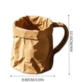 thumbnail image 3 of Minimalist Paper Bag Design Ceramic Mug Unique Pleated Texture Novelty Coffee Cup for Home and, 3 of 4