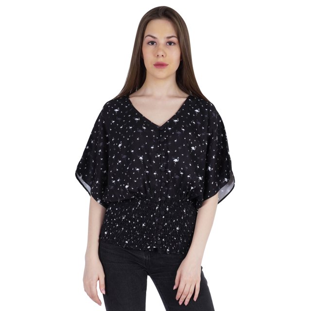 Moomaya Hauts de Batte Imprimés pour Femmes Blouse Décontractée d'Été Tunique de Mode