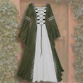 thumbnail image 2 of Pompotops Women CasualLong Sleeve Splicing Solid Gothic Cosplay Dress, 2 of 9