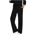 thumbnail image 2 of Yuyuzo Pants for Women Casual Ribbed Knit Fall Fashion Pants Drawstring High Waisted Straight Leg Lounge Trousers, 2 of 6