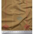 thumbnail image 1 of Soimoi Brown polyester Crepe Fabric Dotted Jamdani Decor Fabric Printed Yard 42 Inch Wide, 1 of 1