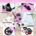 thumbnail image 4 of FDW Folding Pet Stroller Travel Carrier for Cats & Dogs, Portable Cage Design, Pink, 4 of 7
